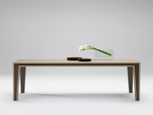 VERSILIA - Rectangular wooden table with leather details _ Casa Covre